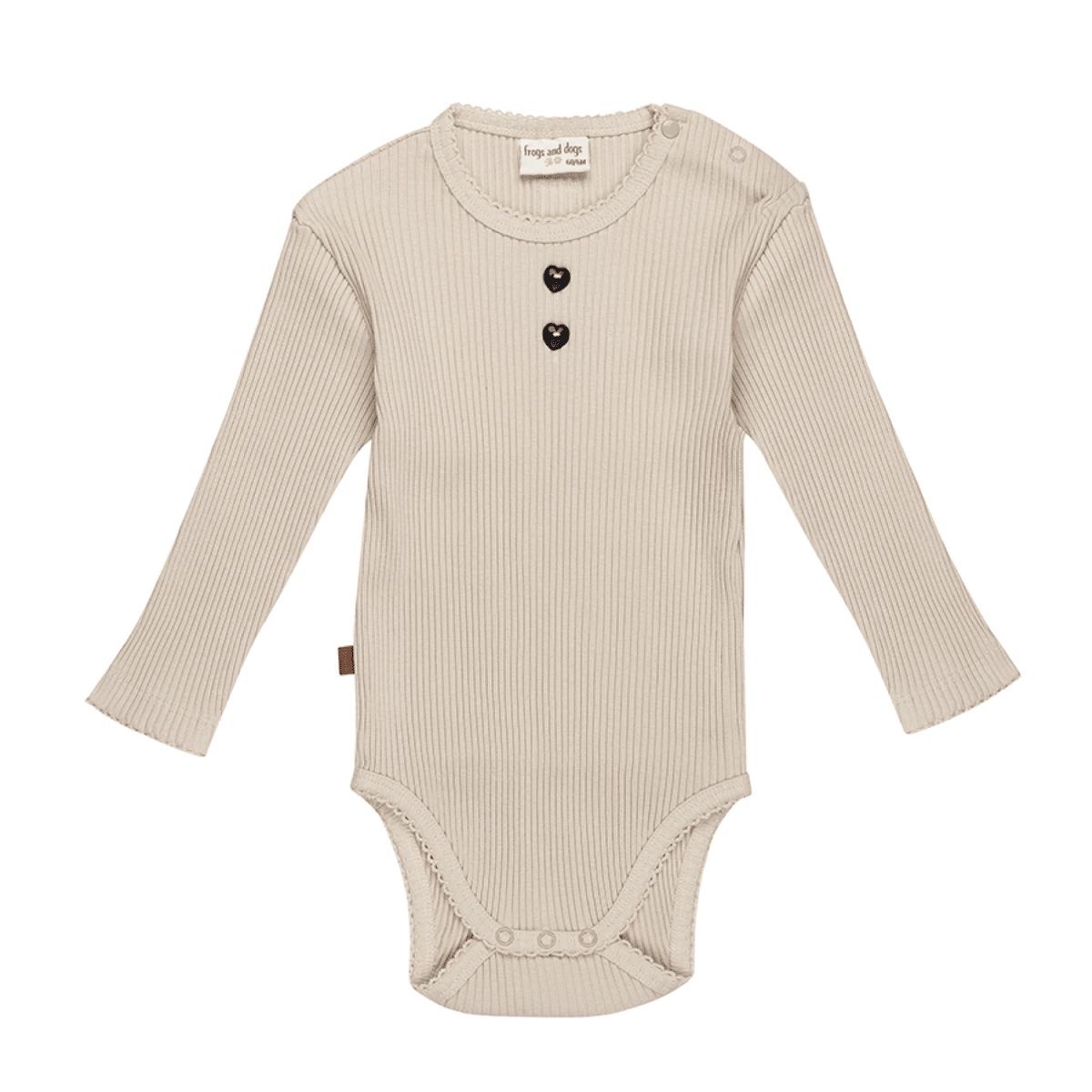 Frogs & Dogs - Body - Rib - Hjerte (creme) - tumle