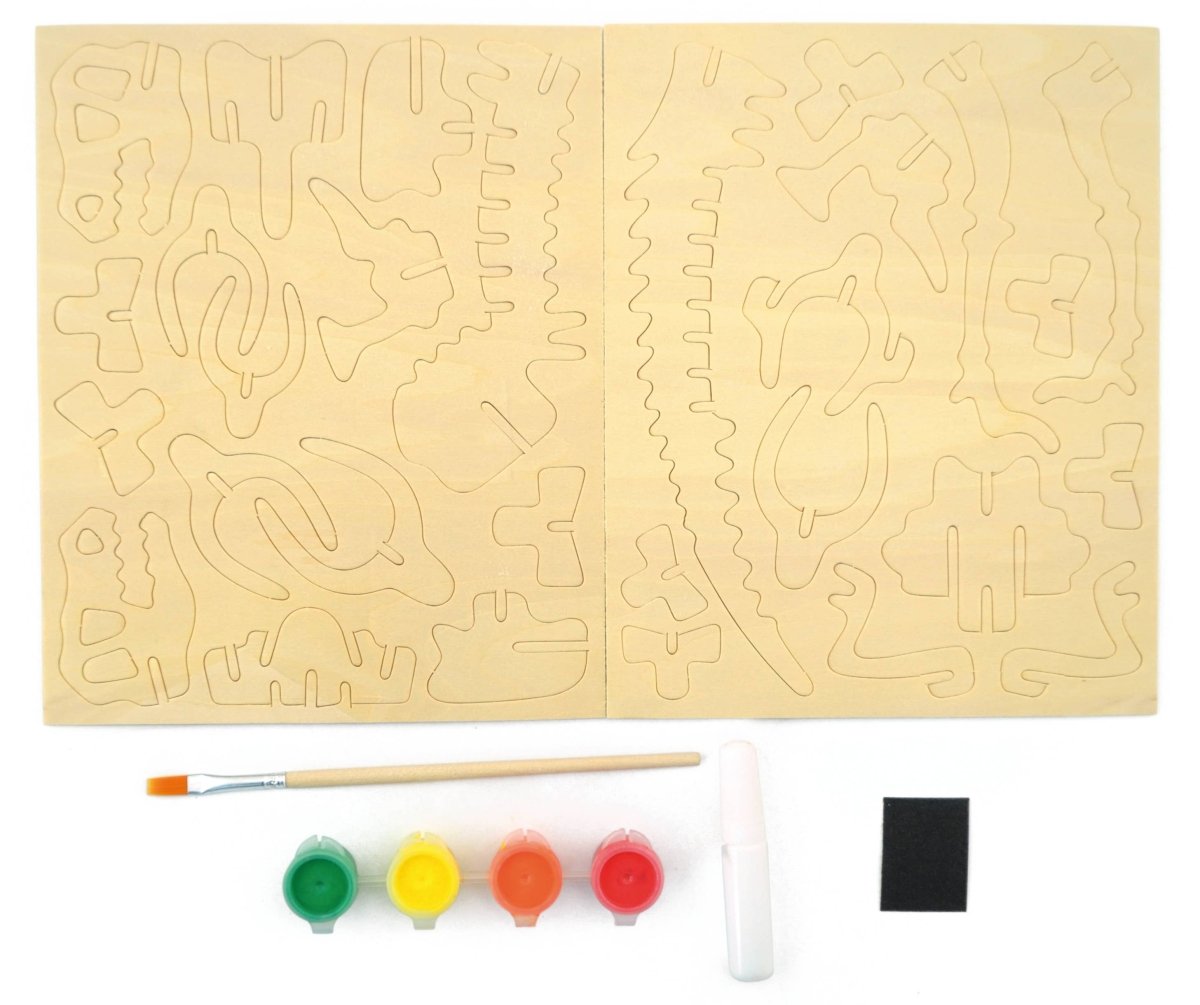 Crafts - Træskelet Dinosaur – Kreativt bygge- og malersæt - tumle