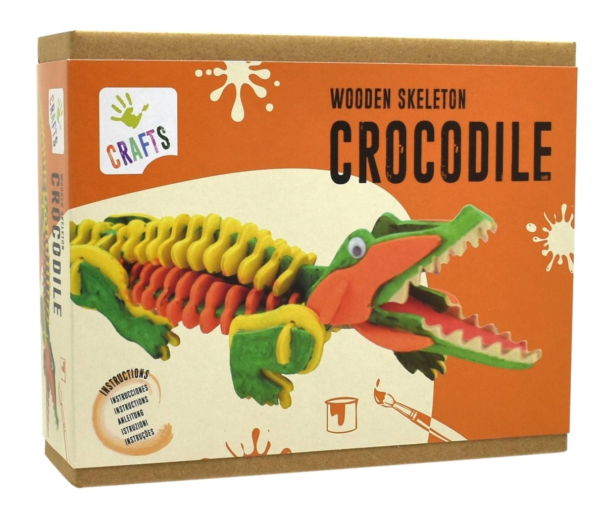 Crafts - Træskelet krokodille - Kreativt DIY sæt til børn - tumle