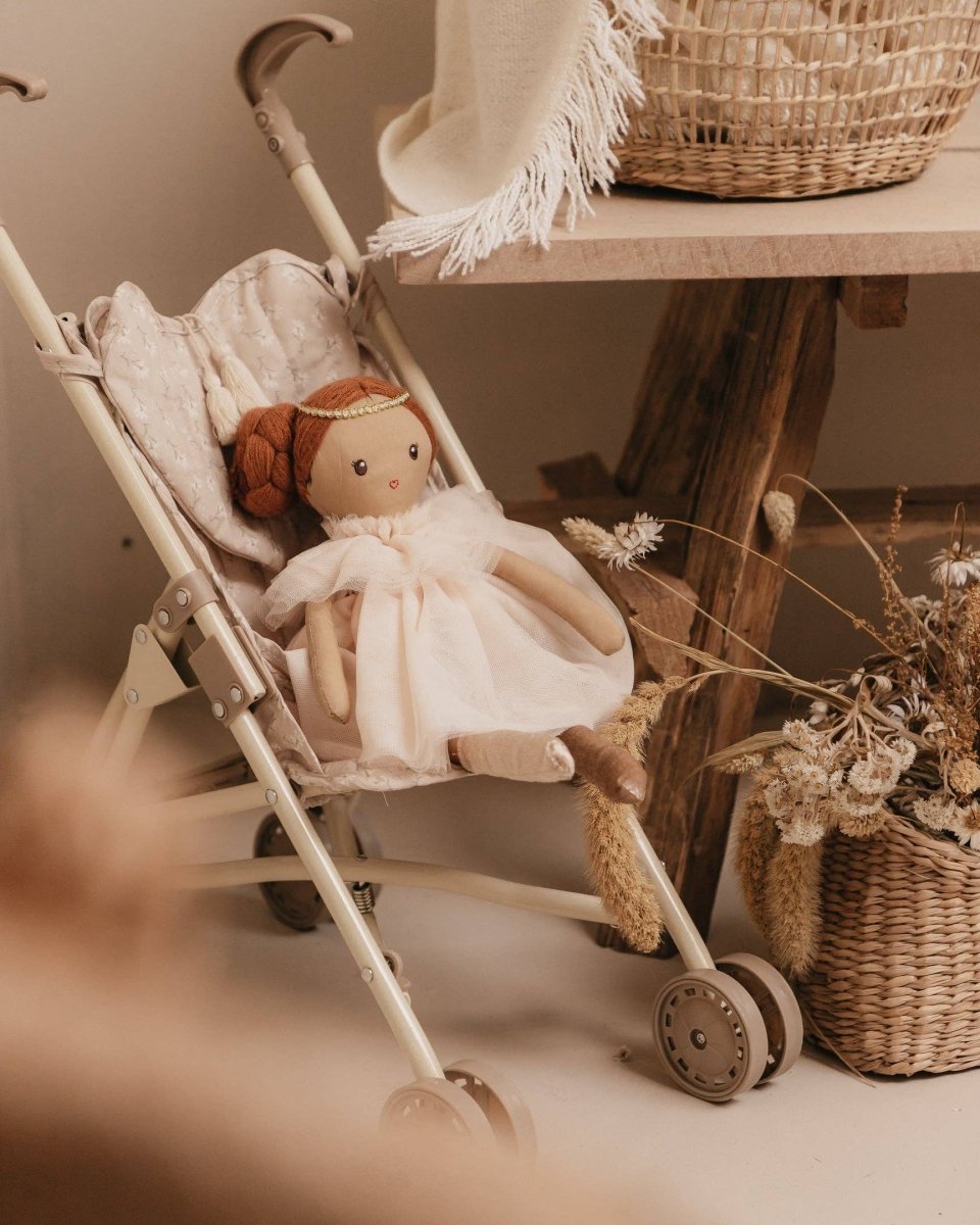 Dukkeklapvogn med blomster | Mrs. Ertha - tumle