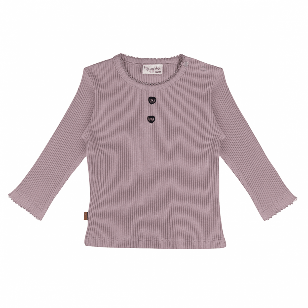 Frogs & Dogs - Langærmet trøje - Rib - Hjerte (støvet rosa) - tumle