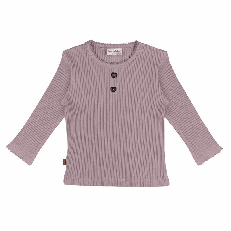 Frogs & Dogs - Langærmet trøje - Rib - Hjerte (støvet rosa) - tumle