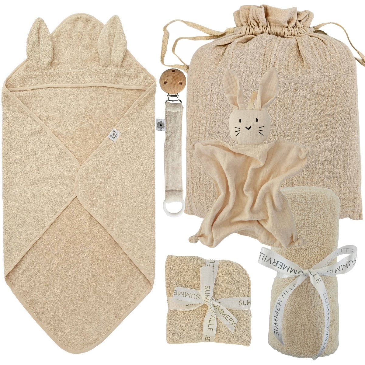 Summerville Organic - Gavesæt "Velkommen Baby" (sand) - tumle