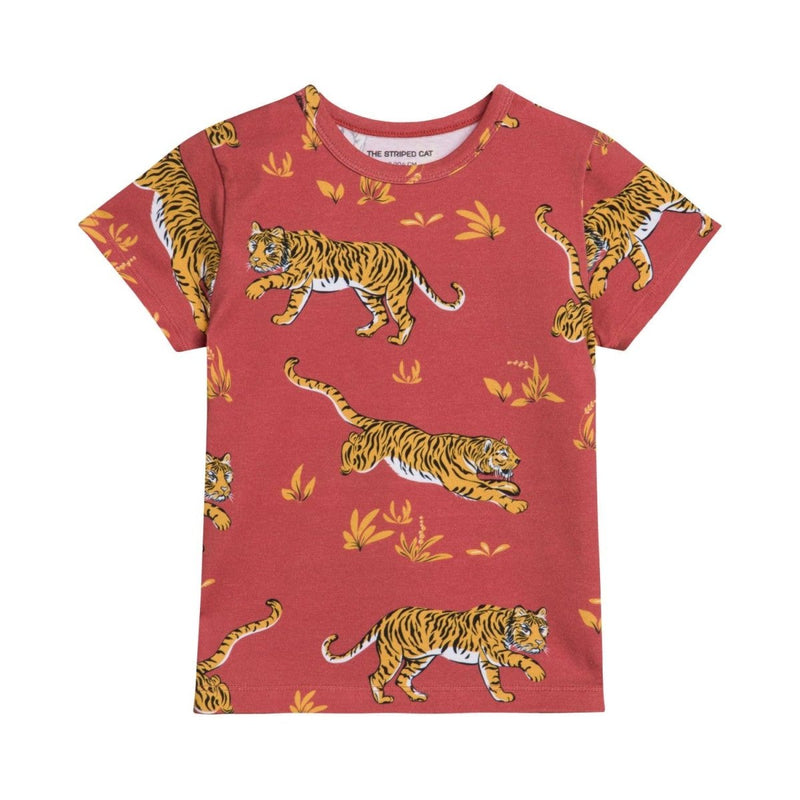 The Striped Cat - T-shirt - Tiger (rød) - tumle