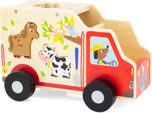 Trælegetøjsbil med dyr - tumle