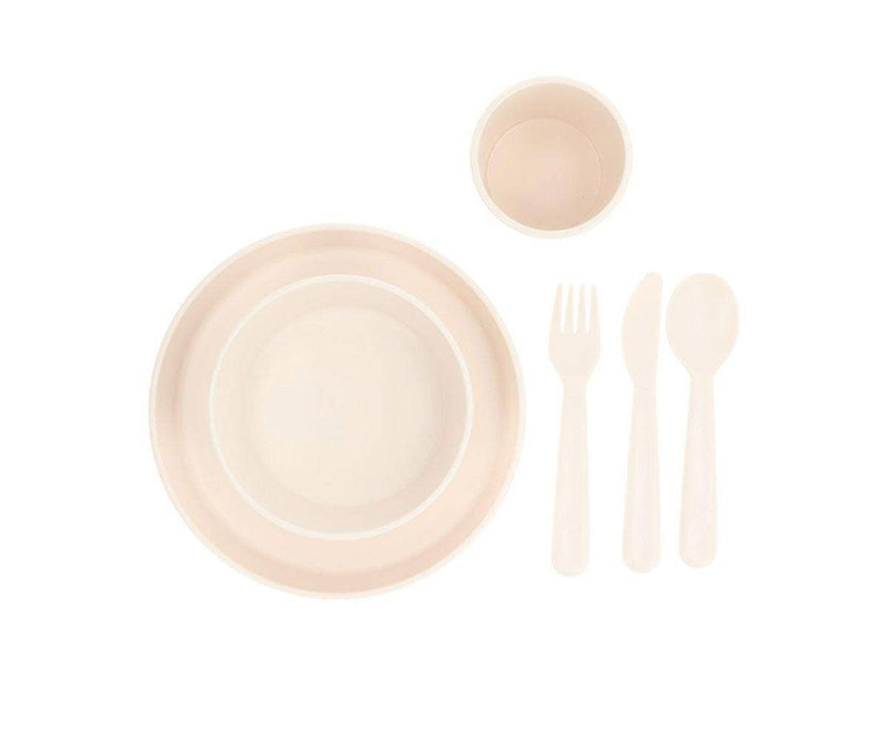Tutete - Børneservice m. tallerken, kop, skål og bestik (beige) - tumle